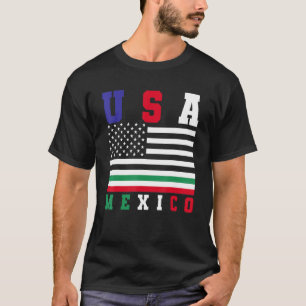 Us Mexico Flag American Mexican Culture Usa Mexico T-Shirt