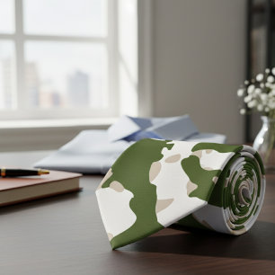 US Military Camouflage Green Camo Seamless Pattern Tie