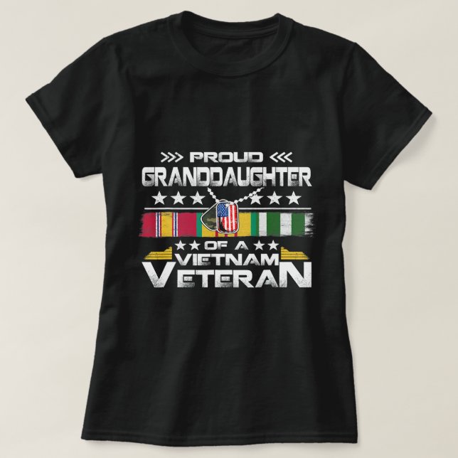 US Military Family Proud Granddaughter a Vietnam V T-Shirt (Design Front)