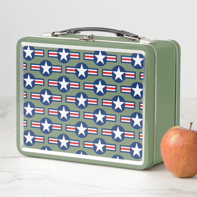 US MILITARY ROUNDEL METAL LUNCH BOX (In Situ)