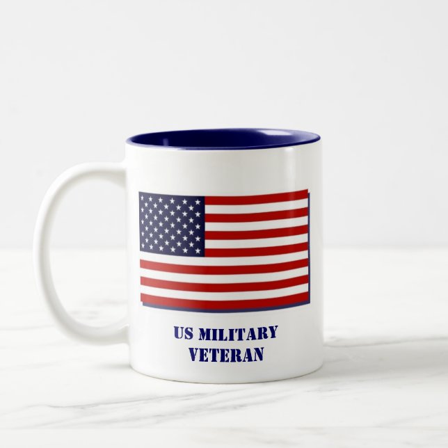 US Military Veteran Two-Tone Coffee Mug (Left)
