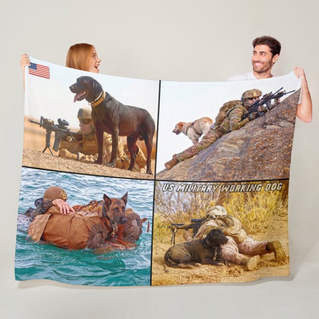 US MILITARY WORKING DOG FLEECE BLANKET (In Situ)