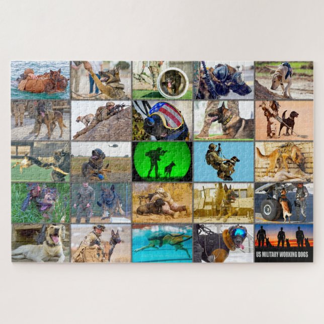 US MILITARY WORKING DOGS “MONTAGE” JIGSAW PUZZLE (Horizontal)