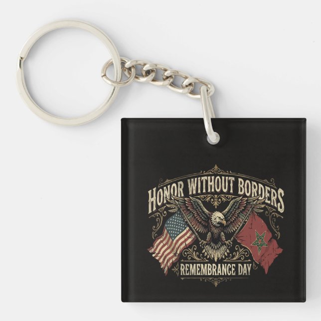 US-Morocco Remembrance Day | Honour Without Border Key Ring (Front)