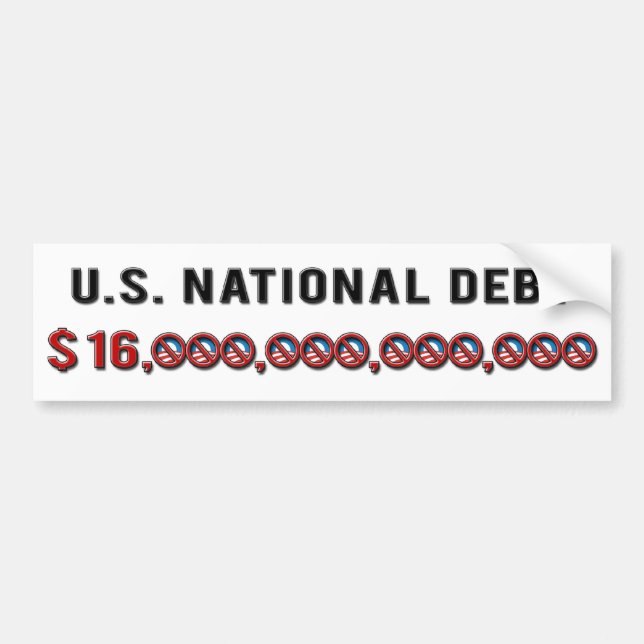 US National Debt 2012 Bumper Sticker (Front)