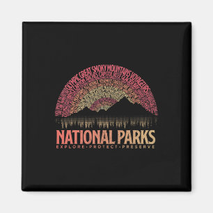 Us National Parks Explore Protect Preserve Camping Magnet