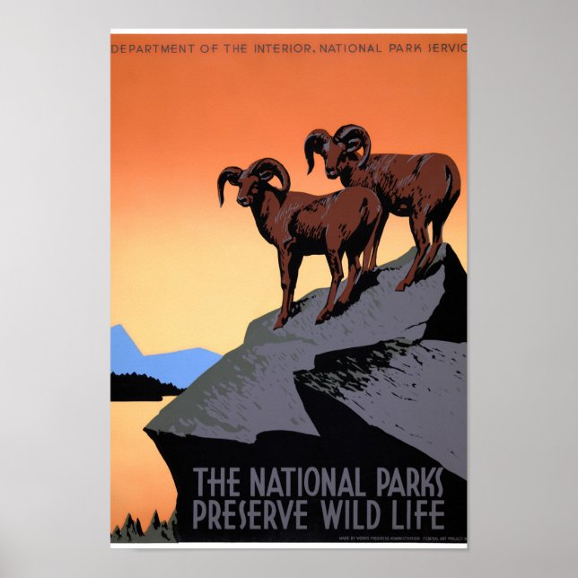 US National Parks Vintage Poster Restored (Front)