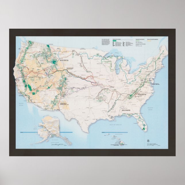 US National Trails System Map (2004) United States Poster (Front)