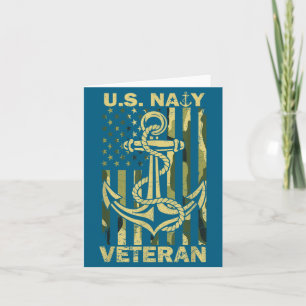 Us naval veteran flag camouflage american patrioti card