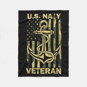 Us naval veteran flag camouflage american patrioti fleece blanket