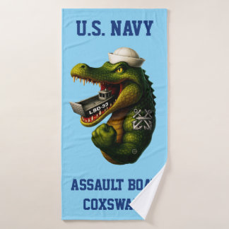 US Navy Assault Boat Coxswain Bath Towel