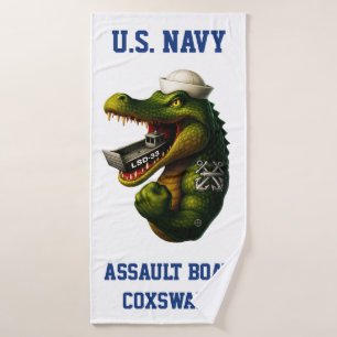 US Navy Assault Boat Coxswain Bath Towel
