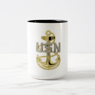 US Navy Chief Petty Officer (CPO) Anchor Coffee Two-Tone Coffee Mug