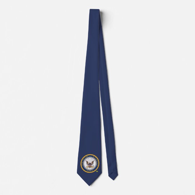 US Navy Emblem Blue Tie (Front)