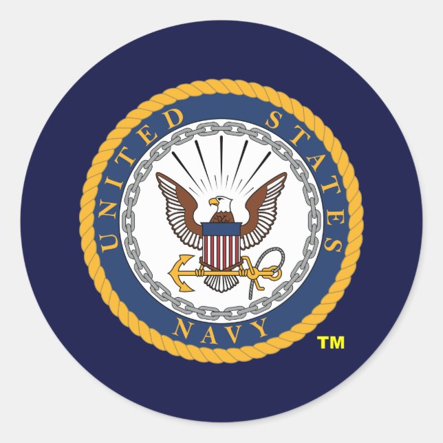 US Navy Emblem Classic Round Sticker (Front)
