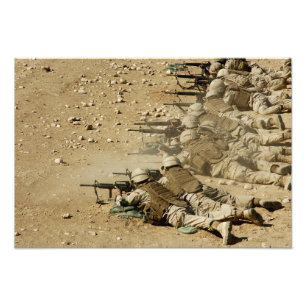 US Navy Seabees fire M-4 and M-16A2 rifles Photo Print