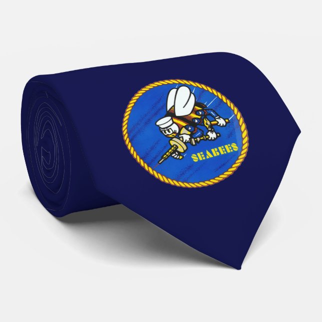 US Navy Seabees Logo Tie (Rolled)