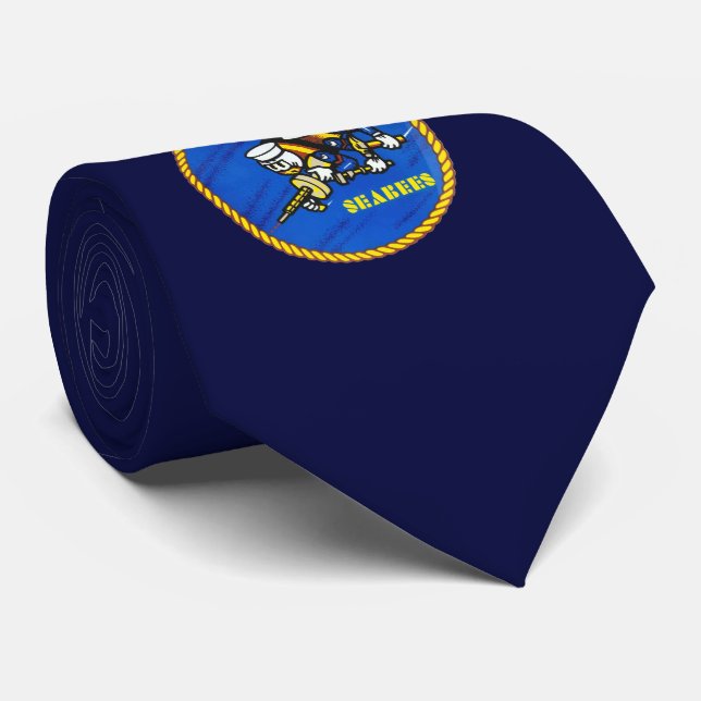 US Navy Seabees Logo Tie (Rolled)