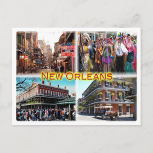 US New Orleans - Bourbon Street - Mardi Gras - Postcard