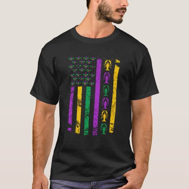 Us New Orleans Mardi Gras Flag 2023 For Men Women  T-Shirt (Front)