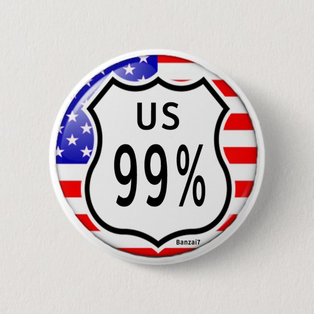 Us Occupation: 99% 6 Cm Round Badge (Front)