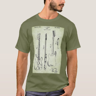 US Patent - Bass Guitar green parchment T-Shirt