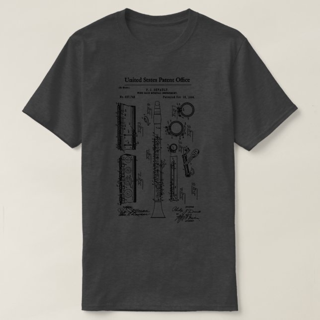 US Patent Clarinet 1 T-Shirt (Design Front)