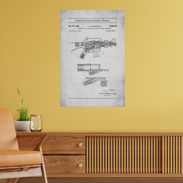 US Patent - Colt Automatic Rifle Poster (Living Room 2)