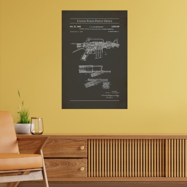 US Patent - Colt Automatic Rifle Poster (Living Room 2)