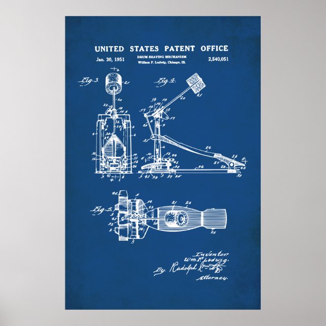 US Patent - Drum Pedal Poster (Front)