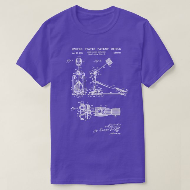 US Patent Drum Pedal T-Shirt (Design Front)