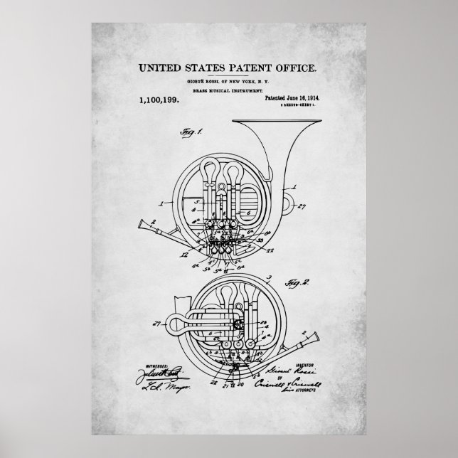 US Patent - French Horn Poster (Front)