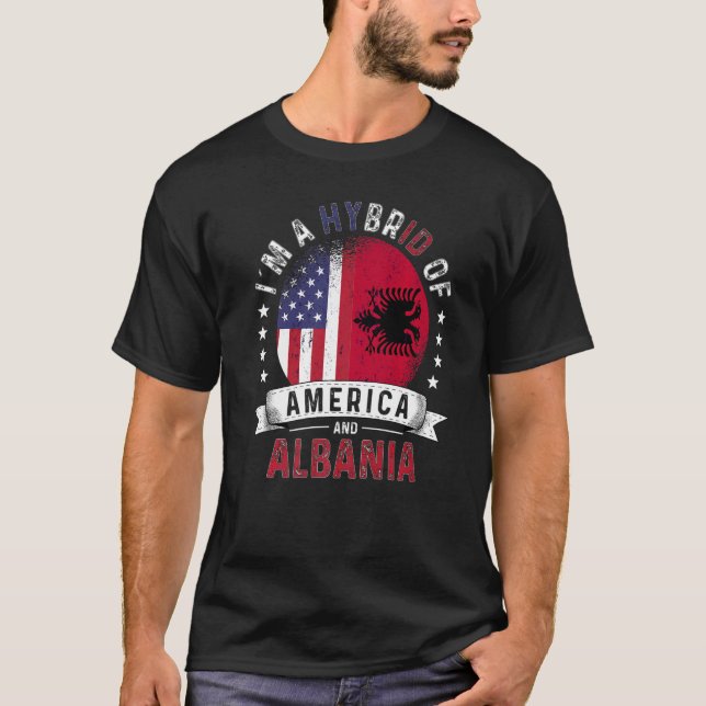 US Patriot Albania Flag American Albanian Grown T-Shirt (Front)
