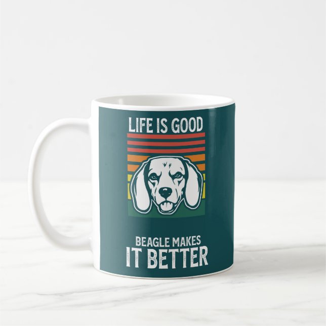 US Patriot Beagle USA Flag Dog Coffee Mug (Left)