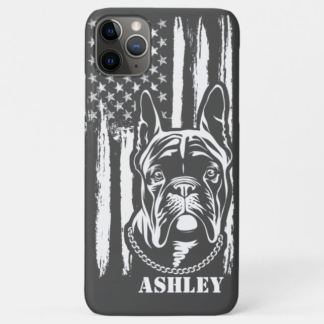 US Patriot Boston Terrier USA Flag Dog Case-Mate iPhone Case (Back)