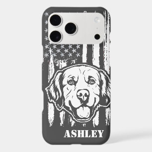 US Patriot Golden retriever USA Flag Dog Case