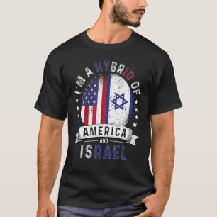 US Patriot Israel Flag American Israeli Grown T-Shirt