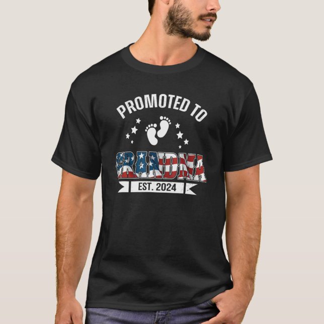 US Patriotic Grandma 2024 Shirt, Promoted To Grand T-Shirt (Front)