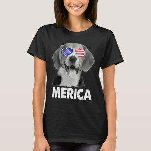 Us Patriotic Merica Beagle Dog Usa T-Shirt