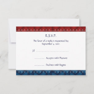 US Patriotic Military Invitation RSVP reply Card