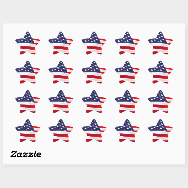 US patriotic Star Sticker (Sheet)