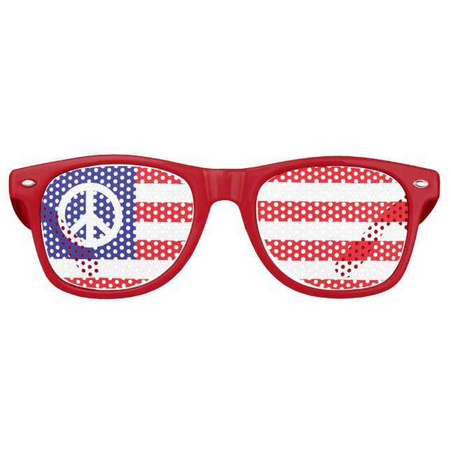 US Peace Flag Retro Sunglasses (Front)