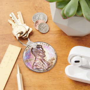 US Penny Copper Coin Key Ring