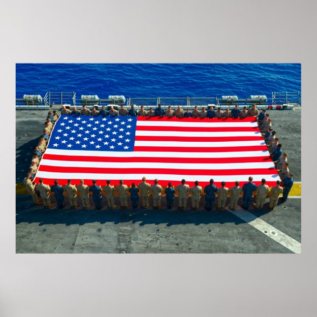 US PERSONNEL HONORING FLAG POSTER (Front)