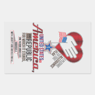 US Pledge of Allegiance Rectangular Sticker