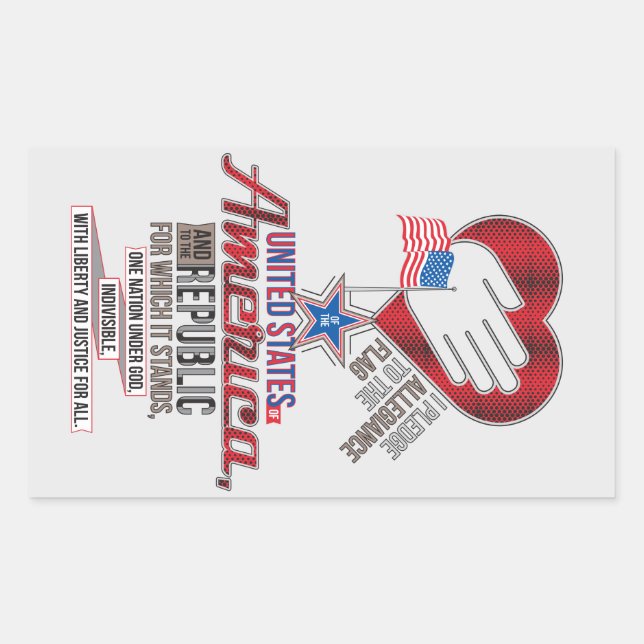 US Pledge of Allegiance Rectangular Sticker (Front)