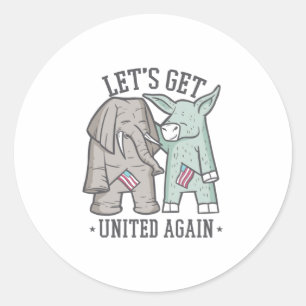 US Politics - Let's Get United Again Classic Round Sticker