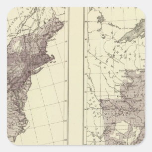 US Population 1830-1840 Square Sticker