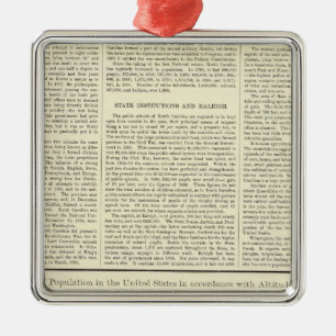 US Population by Altitude, 1880-1890 Metal Tree Decoration
