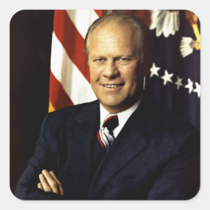 US President Gerald Rudolph Ford "Jerry" Portrait Square Sticker